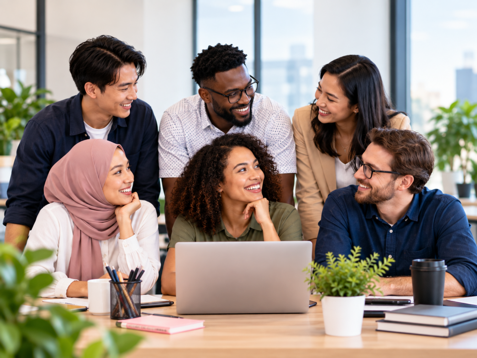Diverse employees collaborating in a modern office, representing diversity days in the workplace and an inclusive work culture.